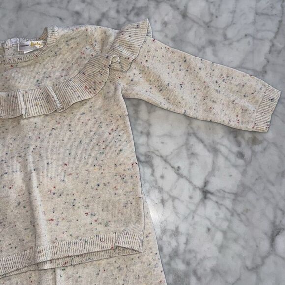 BLOOMIES BABY GIRLS RUFFLE TRIM CONFETTI SWEATER SET 6/12M - Picture 4 of 10